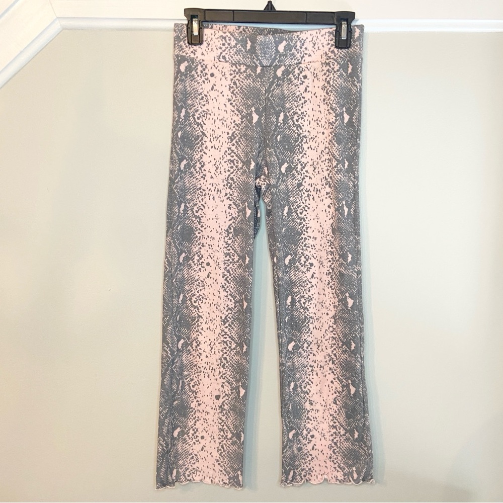 Wildfox Pink Python Delia Cropped Pants Pink Gray… - image 1